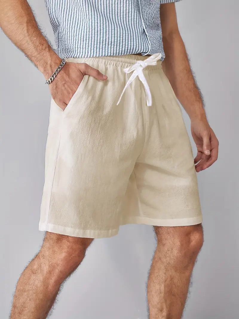 AURELIEN LINEN SHORTS - BEIGE