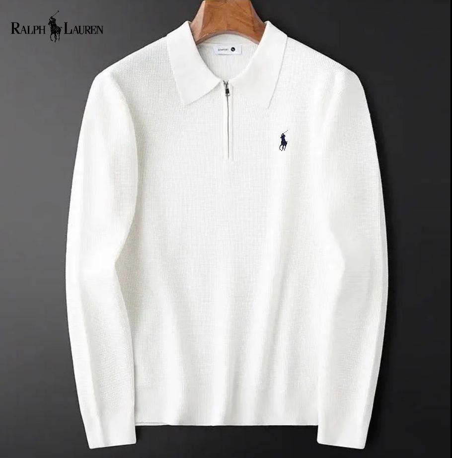 Men’s Mesh-Knit Cotton Quarter-Zip Jumper